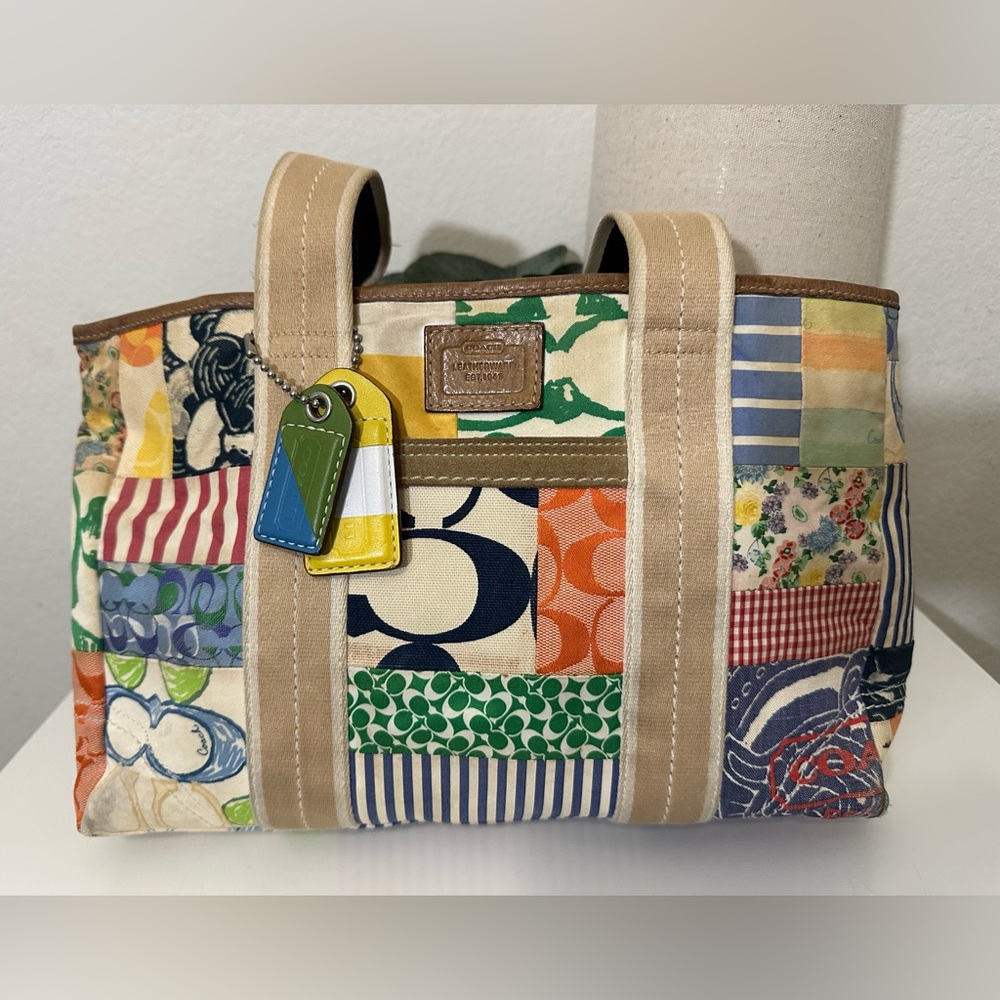 Coach Colorful Patchwork Tote Bag